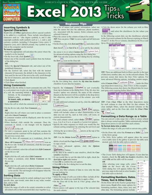 EXCEL TIPS AND TRICKS 2013