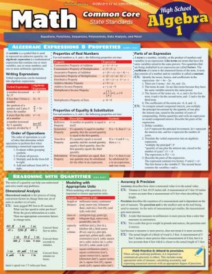 MATH COMMON CORE ALGEBRA 1 9TH