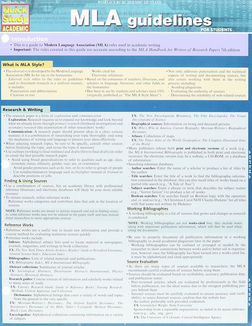 MLA GUIDELINES